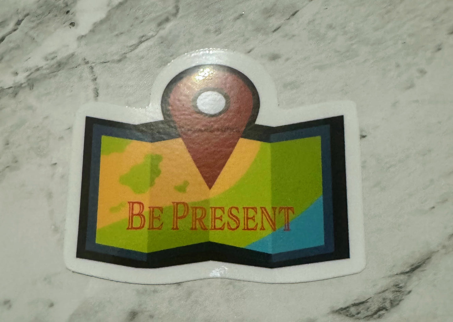 Be Present Map Sticker